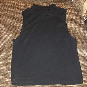 A black cropped tank top